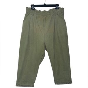 North End Cuffed Woven Stretch Woven Capris (Size: 17/18, Color: Olive)